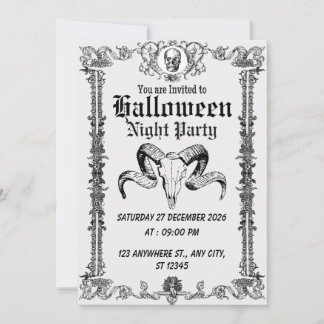 Gothmas Halloween Party Invite Dark