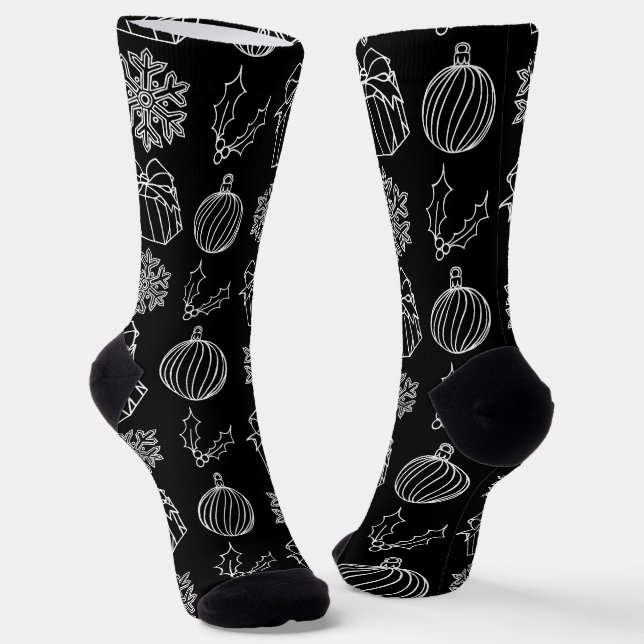 Gothmas Things - Snowflake, Holly, Present, and Ba Socks (Angled)