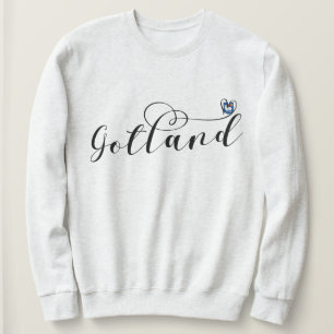 Gotland Flag Heart Script Design, Sweden Sweatshirt