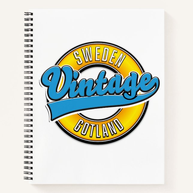 Gotland Sweden vintage style logo Notebook (Front)
