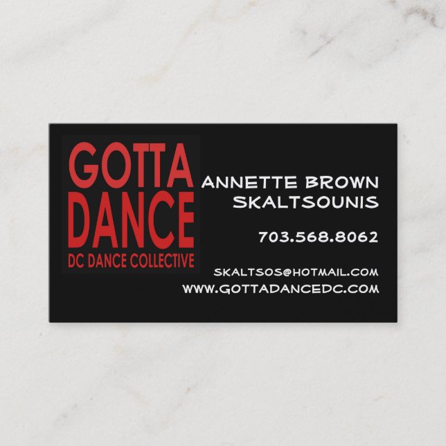 Gotta Dance Business Card (Front)