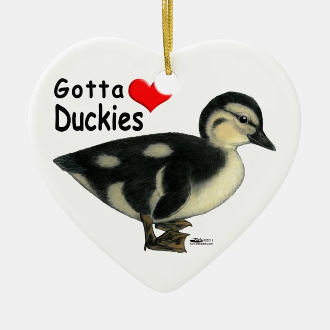 Gotta Love Duckies Ceramic Tree Decoration (Front)