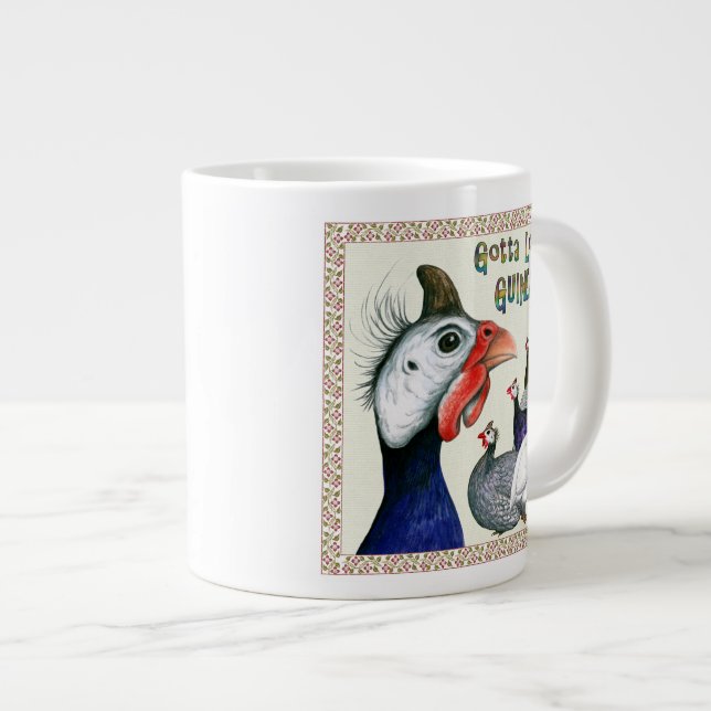 Gotta Love Guineas! Large Coffee Mug (Front Right)