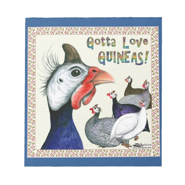 Gotta Love Guineas! Notepad (Front)