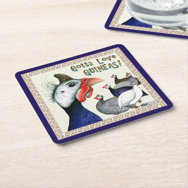 Gotta Love Guineas! Square Paper Coaster (Angled)