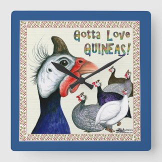 Gotta Love Guineas! Square Wall Clock