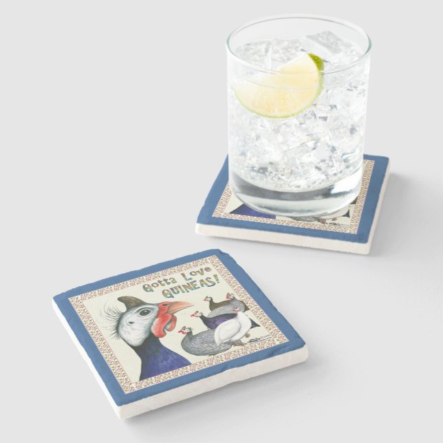 Gotta Love Guineas! Stone Coaster (Side)