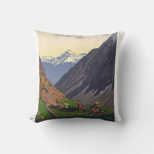 Gotthard Pass mountain pass in the Alps Cushion