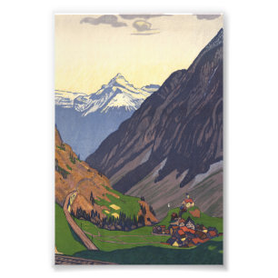 Gotthard Pass mountain pass in the Alps Photo Print