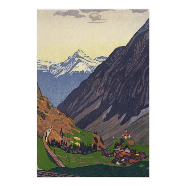 Gotthard Pass mountain pass in the Alps Poster (Front)