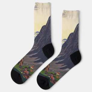 Gotthard Pass mountain pass in the Alps Socks