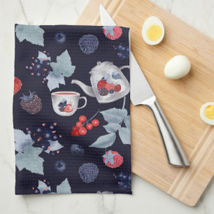 Gouache Berries Pattern Apron Tea Towel