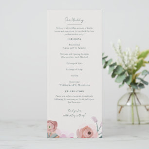 Gouache Blossoms Wedding Program