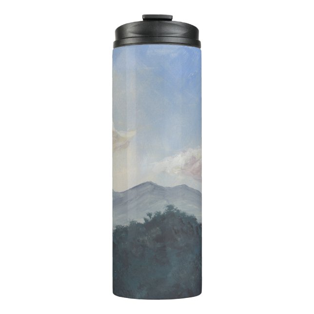 Gouache Blue Mountains: Vibrant Nature Scene Thermal Tumbler (Front)