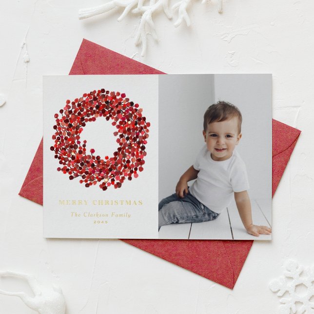 Gouache Red Winterberry Wreath Photo Christmas (Creator Uploaded)
