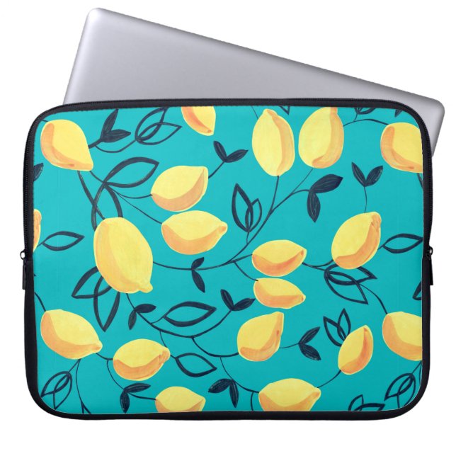 Gouache seamless pattern with decorative yellow le laptop sleeve (Front)