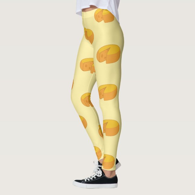 Gouda Cheese Rounds Dutch Foodie Gastronomy Leggings (Left)