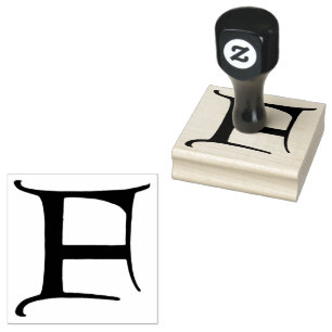Goudy-Lombardic Gothic Versal Capital Letter F Rubber Stamp