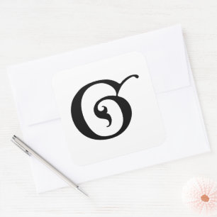 Goudy-Lombardic Gothic Versal Capital Letter G Square Sticker