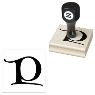 Goudy-Lombardic Gothic Versal Capital Letter P Rubber Stamp