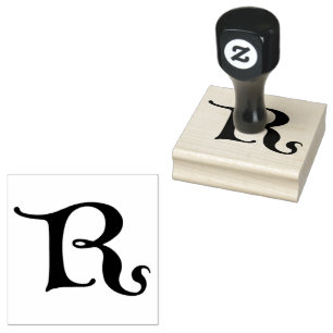 Goudy-Lombardic Gothic Versal Capital Letter R Rubber Stamp