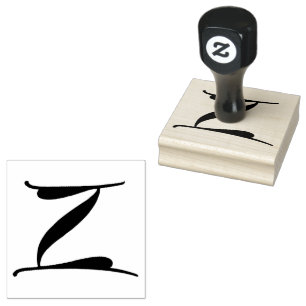 Goudy-Lombardic Gothic Versal Capital Letter Z Rubber Stamp