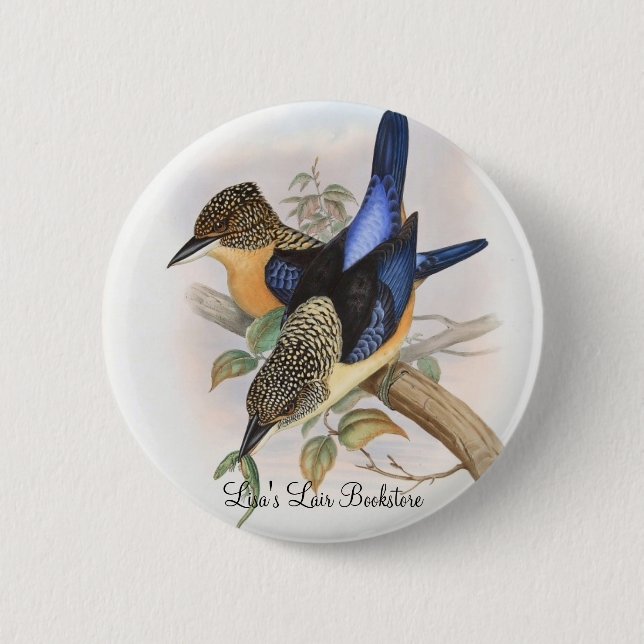 Gould - Mantled Kingfisher Bookstore Promo Button (Front)