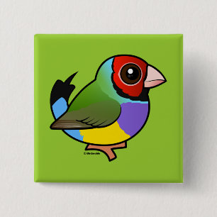 Gouldian Finch 15 Cm Square Badge