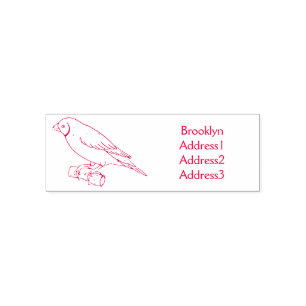 Gouldian finch bird cartoon illustration self-inking stamp