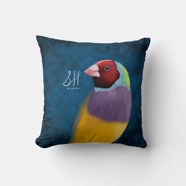 Gouldian Finch Cushion (Front)