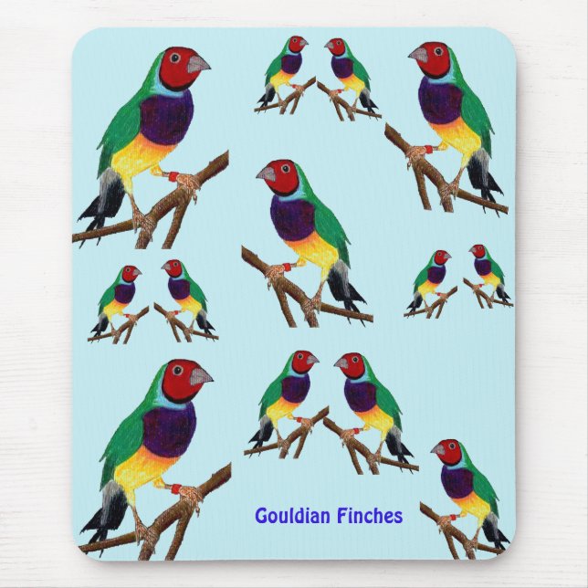 ~ Gouldian Finch ~ Original Art ~ Mouse Pad (Front)
