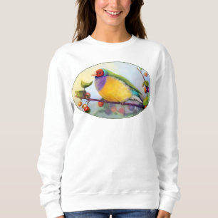 Gouldian finch realistic painting sweatshirt