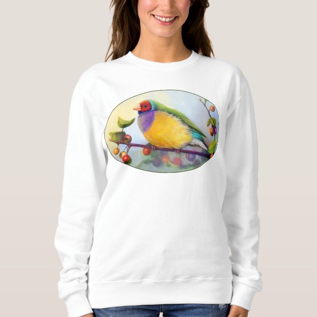 Gouldian finch realistic painting sweatshirt (Front)