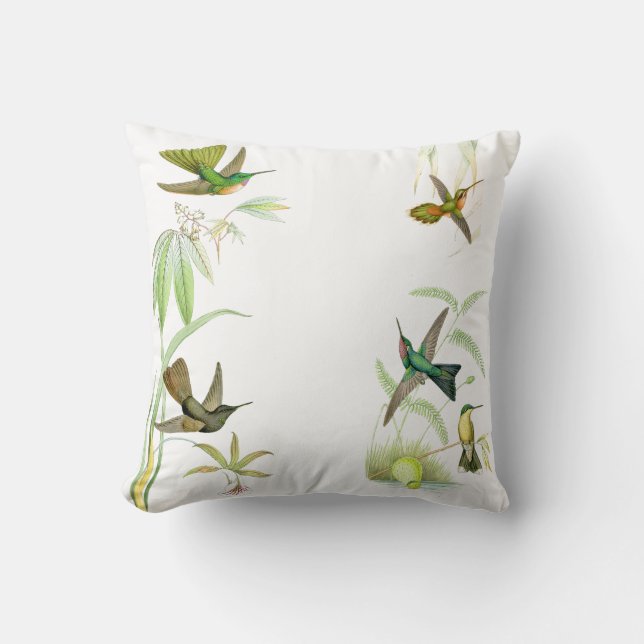 Goulds' Hummingbirds Throw Pillow (Front)
