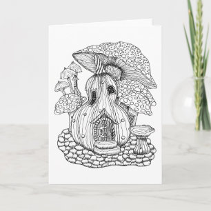 Gourd and Mushrooms Colour It Yourself Blank Card