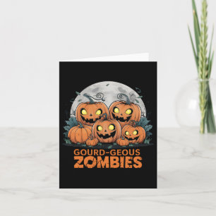 Gourd-geous Zombies Spooky Zombie Pumpkins Funny H Card