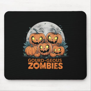 Gourd-geous Zombies Spooky Zombie Pumpkins Funny H Mouse Pad