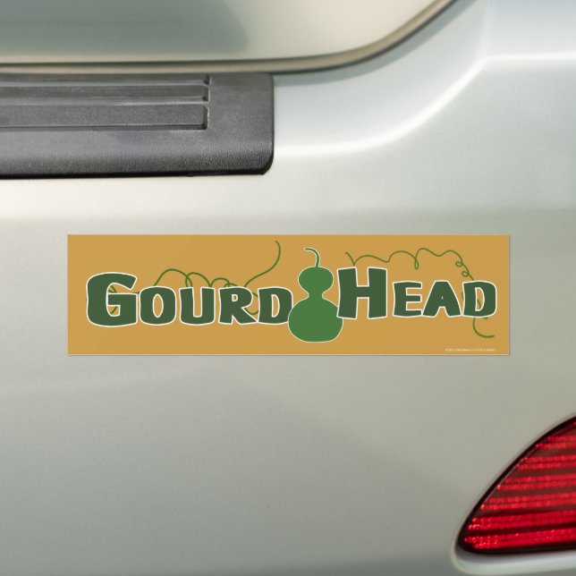 Gourd Head Bumper Sticker (On Car)