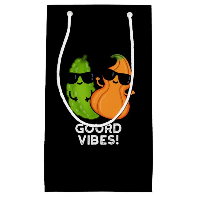 Gourd Vibes Funny Veggie Pun Dark BG Small Gift Bag (Front)