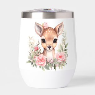 Gourde Cerf watercolor flowers sublimation