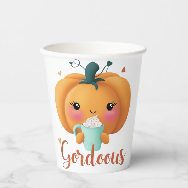 Gourdgeous Pumpkin Paper Cu Cups (Front)