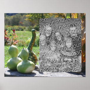 Gourds And Pumpkins Fall Add Your Photo Poster