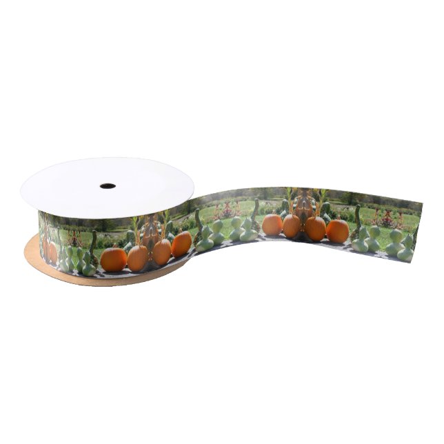 Gourds And Pumpkins Farm Stand 2 Fall Satin Ribbon (Spool)