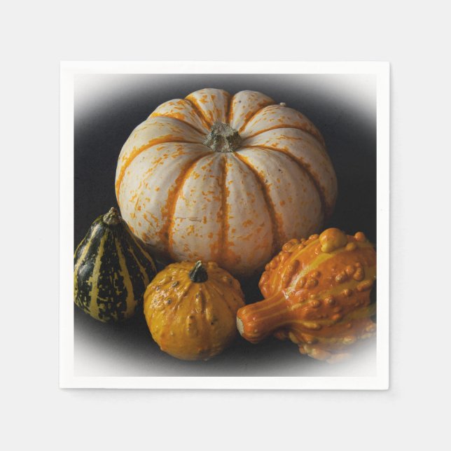 Gourds & Pumpkin Vignette Napkin (Front)