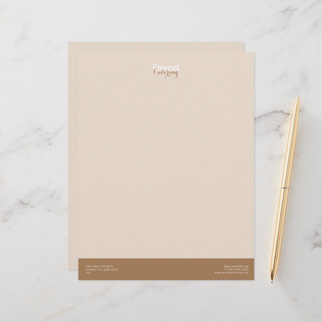 Gourmet Catering Custom Letterhead (Front/Back In Situ)