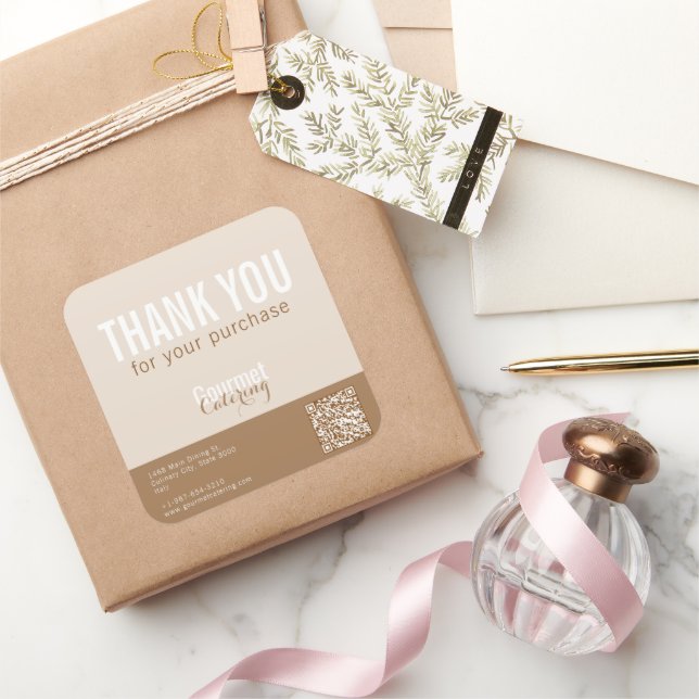 Gourmet Catering Thank You Square Sticker (Gifting)