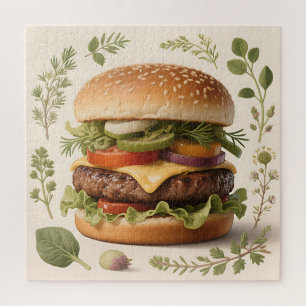 Gourmet Cheeseburger Illustration Jigsaw Puzzle