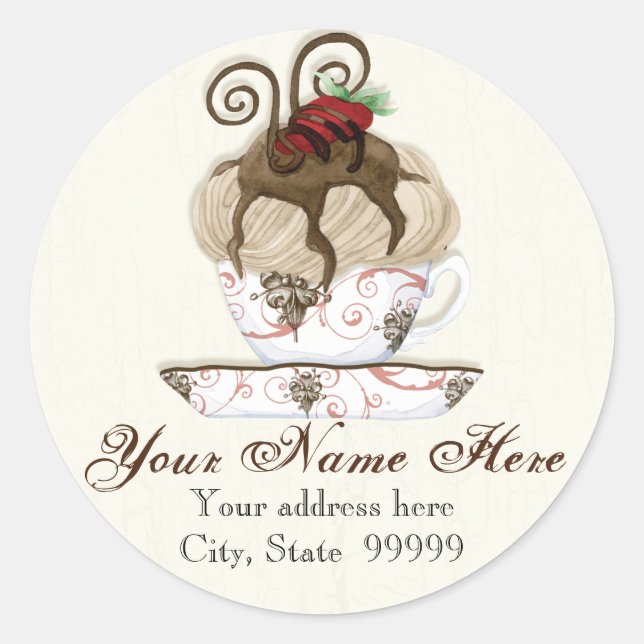 Gourmet Chocolate Mousse,  Address Stickers (Front)