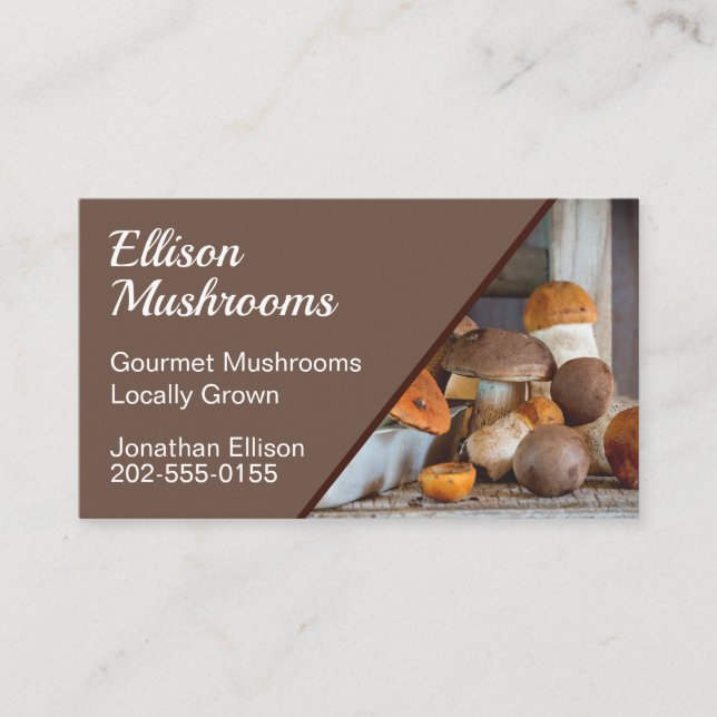 Gourmet Culinary Mushrooms Business Card (Front)
