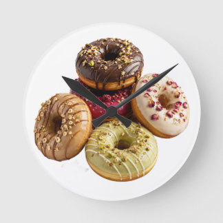 Gourmet Doughnuts Kitchen Wall Clock | Colourful B